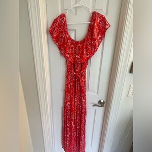 Flying Tomato off shoulder Red Maxi Sundress M